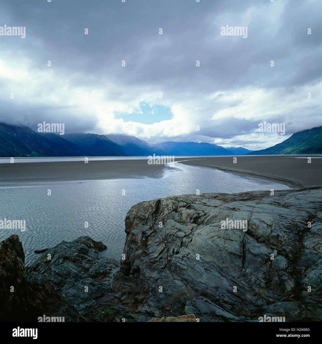 Turnagain Arm, un tidewater Bay au sud de Anchorage, Alaska, USA Banque D'Images