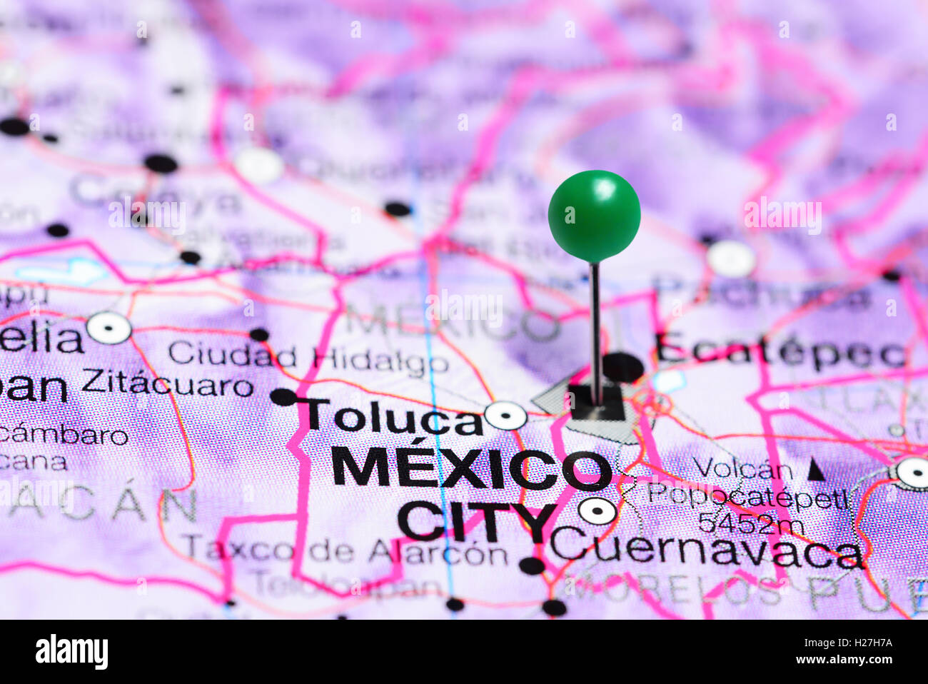 La ville de Mexico sur une carte du Mexique Banque D'Images