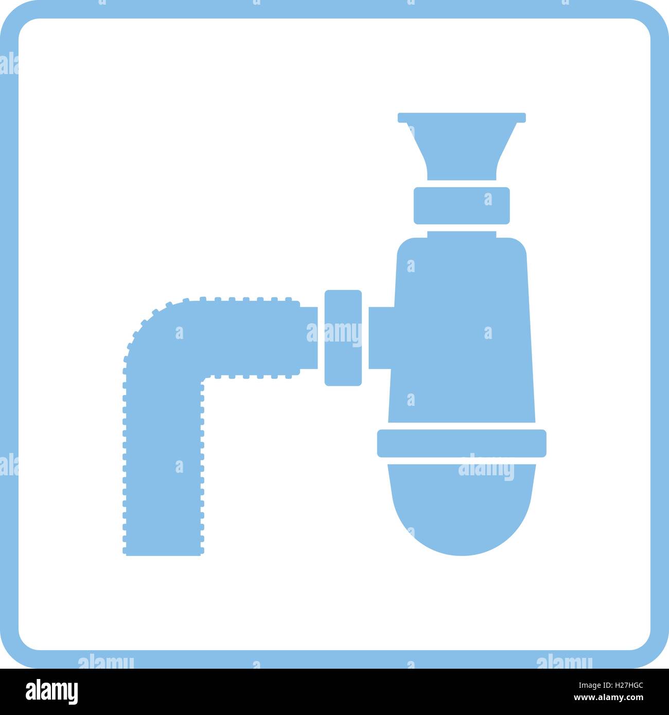 Salle de bains siphon icône. Design cadre bleu. Vector illustration. Illustration de Vecteur