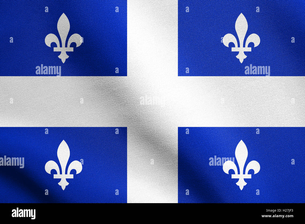 Drapeau provincial canadien, QC élément patriotique et cote officielle. Canada Québec bannière. Drapeau de la province canadienne de Québec Banque D'Images