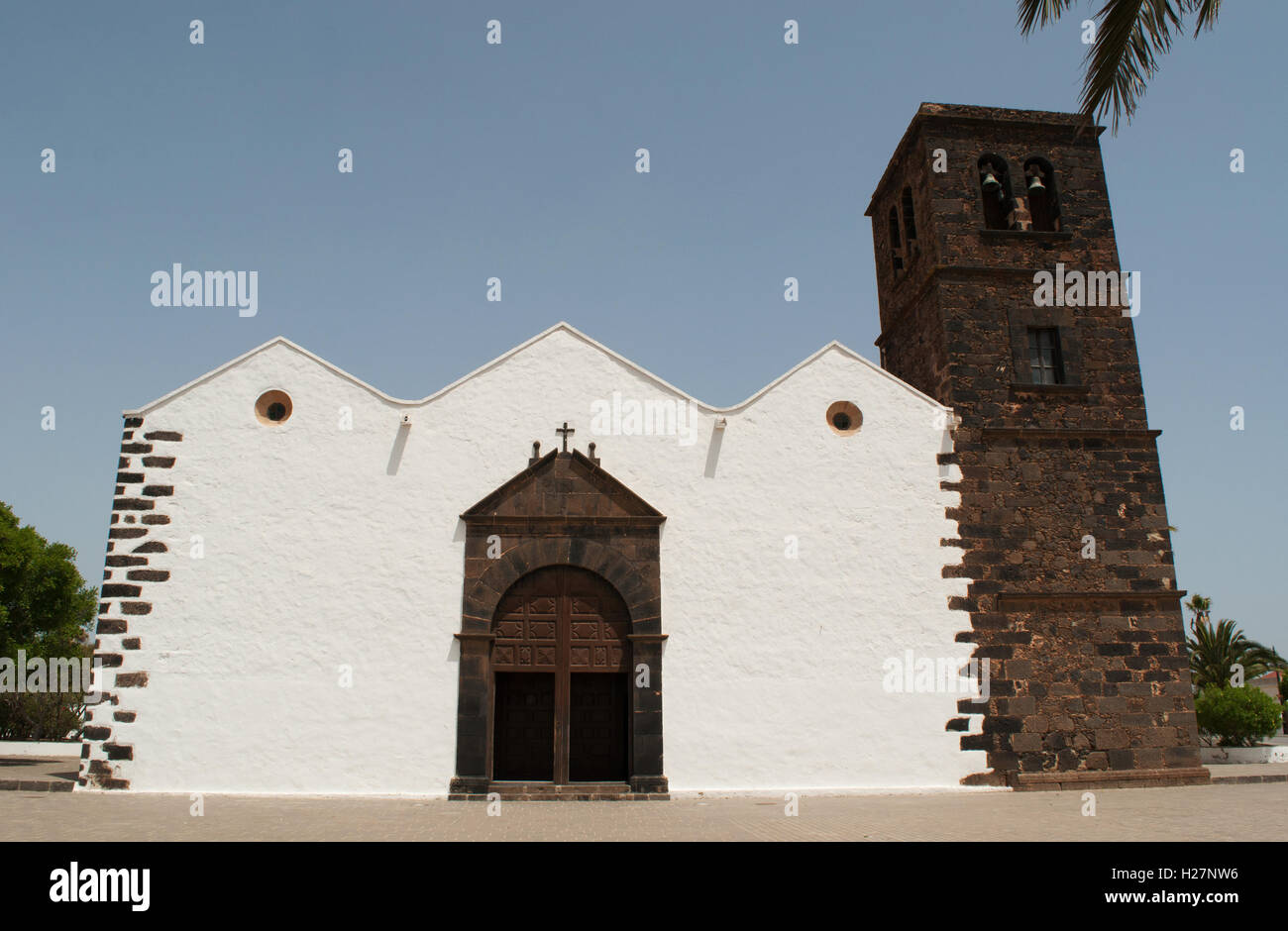 Fuerteventura : l'église Notre Dame de La Candelaria à La Oliva Banque D'Images