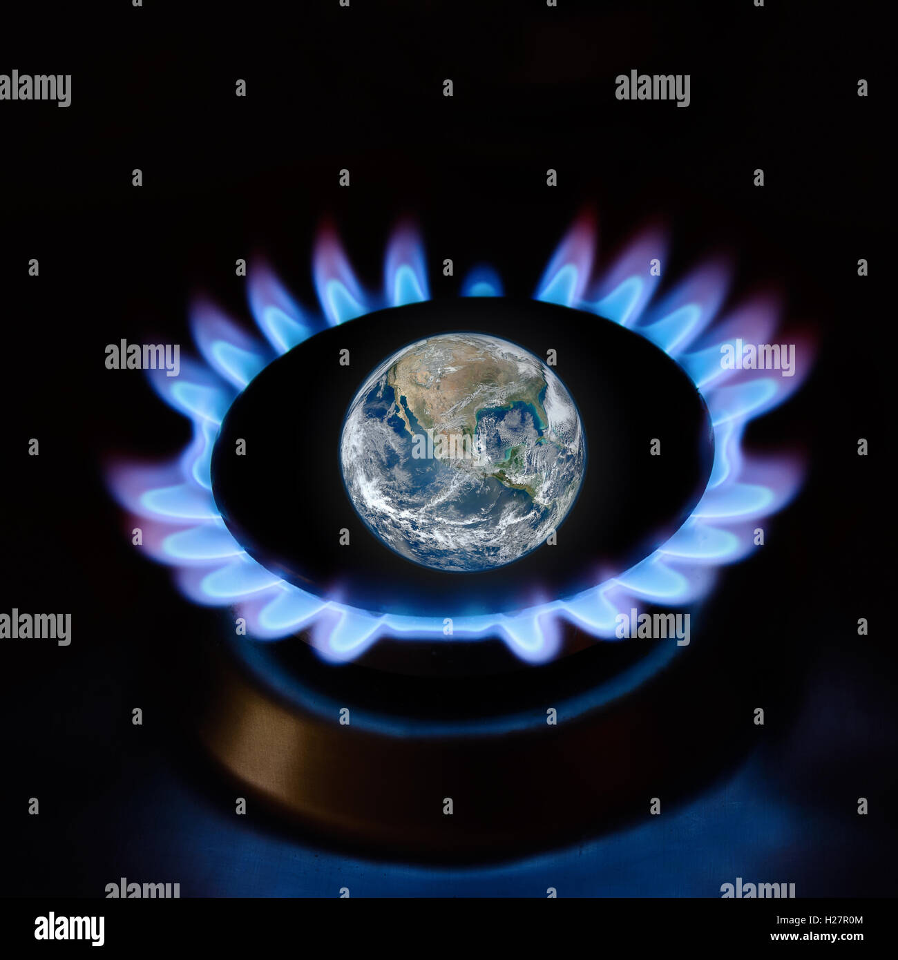 L'écologie et du gaz pour sauver la Terre. Éléments de cette image fournie par la NASA. Banque D'Images