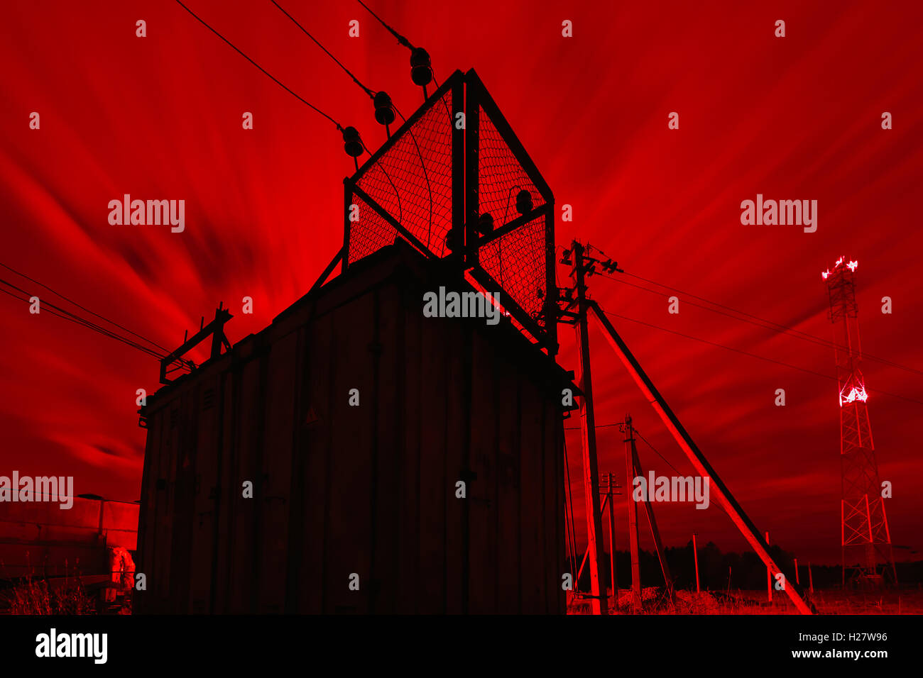 Poste de transformation électrique Banque D'Images