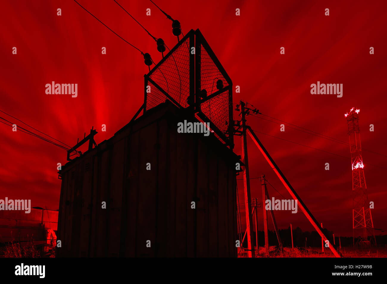 Poste de transformation électrique Banque D'Images