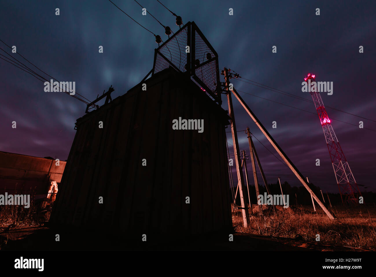 Poste de transformation électrique Banque D'Images