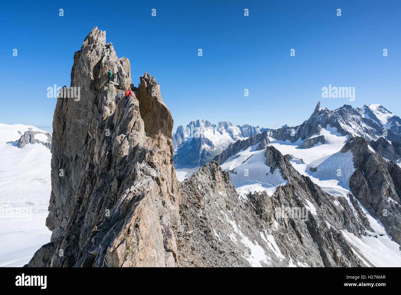 Massif du Mont Blanc, Courmayeur, Italie, Alpes, Europe, UNION EUROPÉENNE Banque D'Images