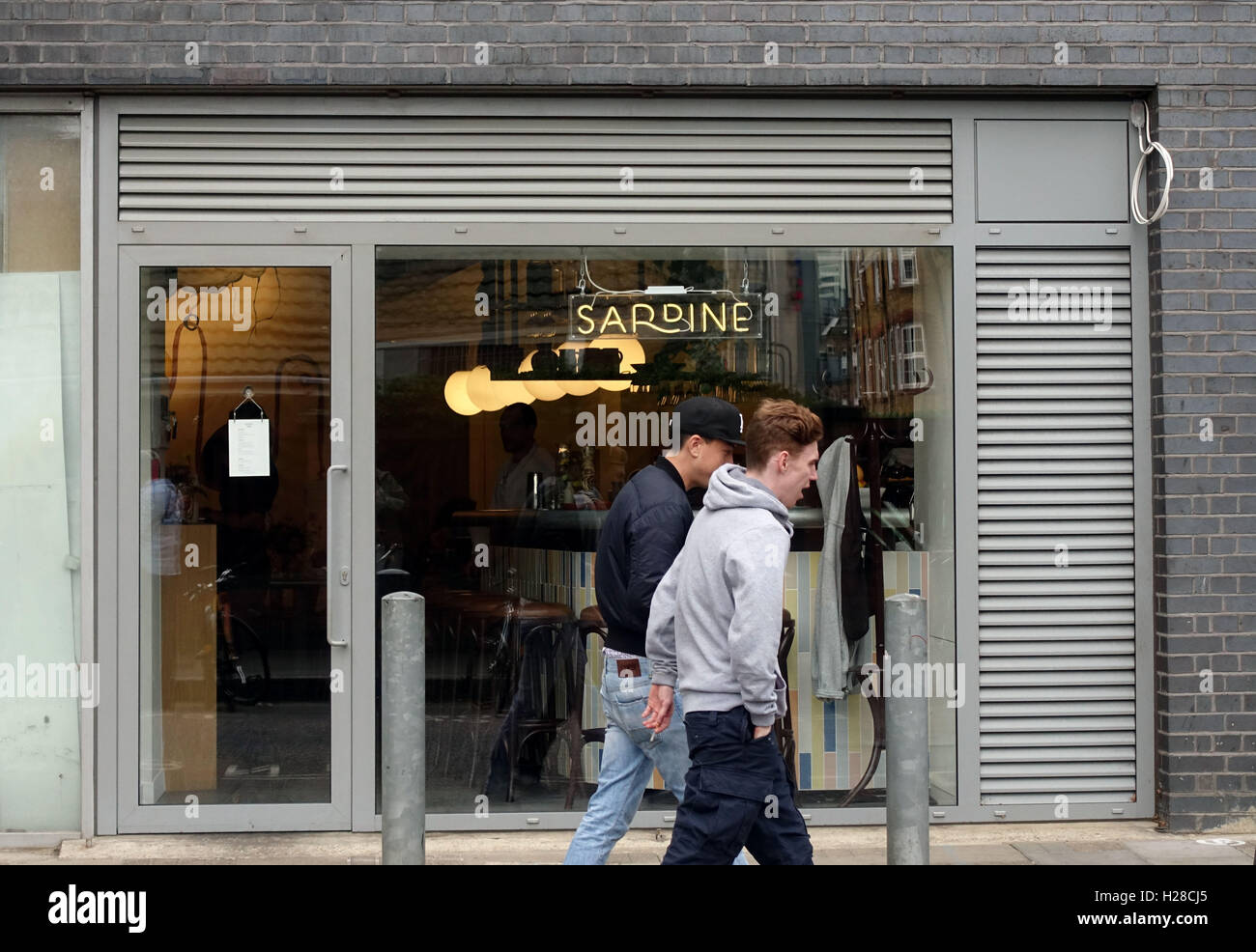 Restaurant la sardine, Micawber Street, Islington, Londres Banque D'Images