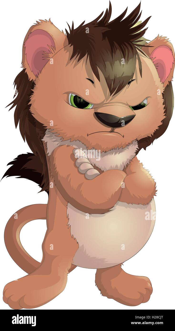 Lion sur fond blanc Illustration de Vecteur