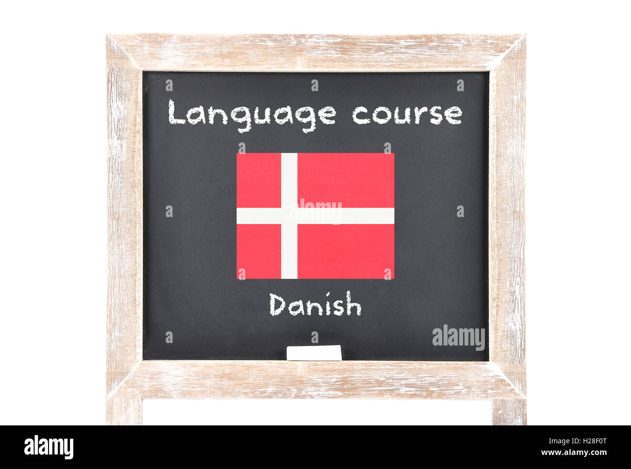 Cours de langue avec drapeau à bord Banque D'Images