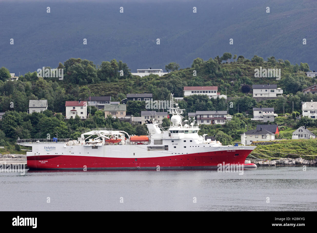 RV Polar Duke, une glace renforcé recherche / bateau, amarré à Alesund, Norvège Banque D'Images