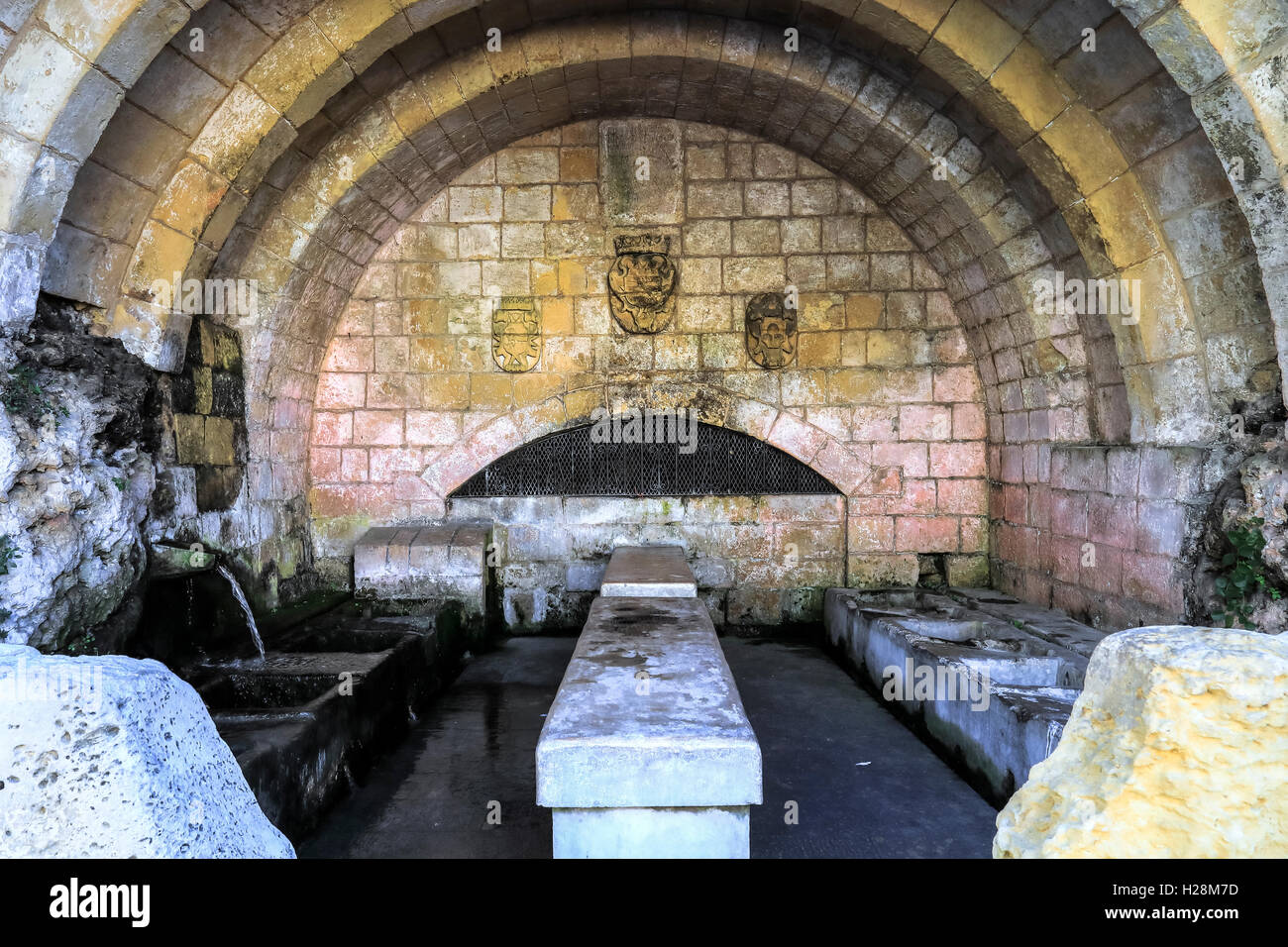 Lavoir, Fontana, Victoria, Gozo, Malte Banque D'Images