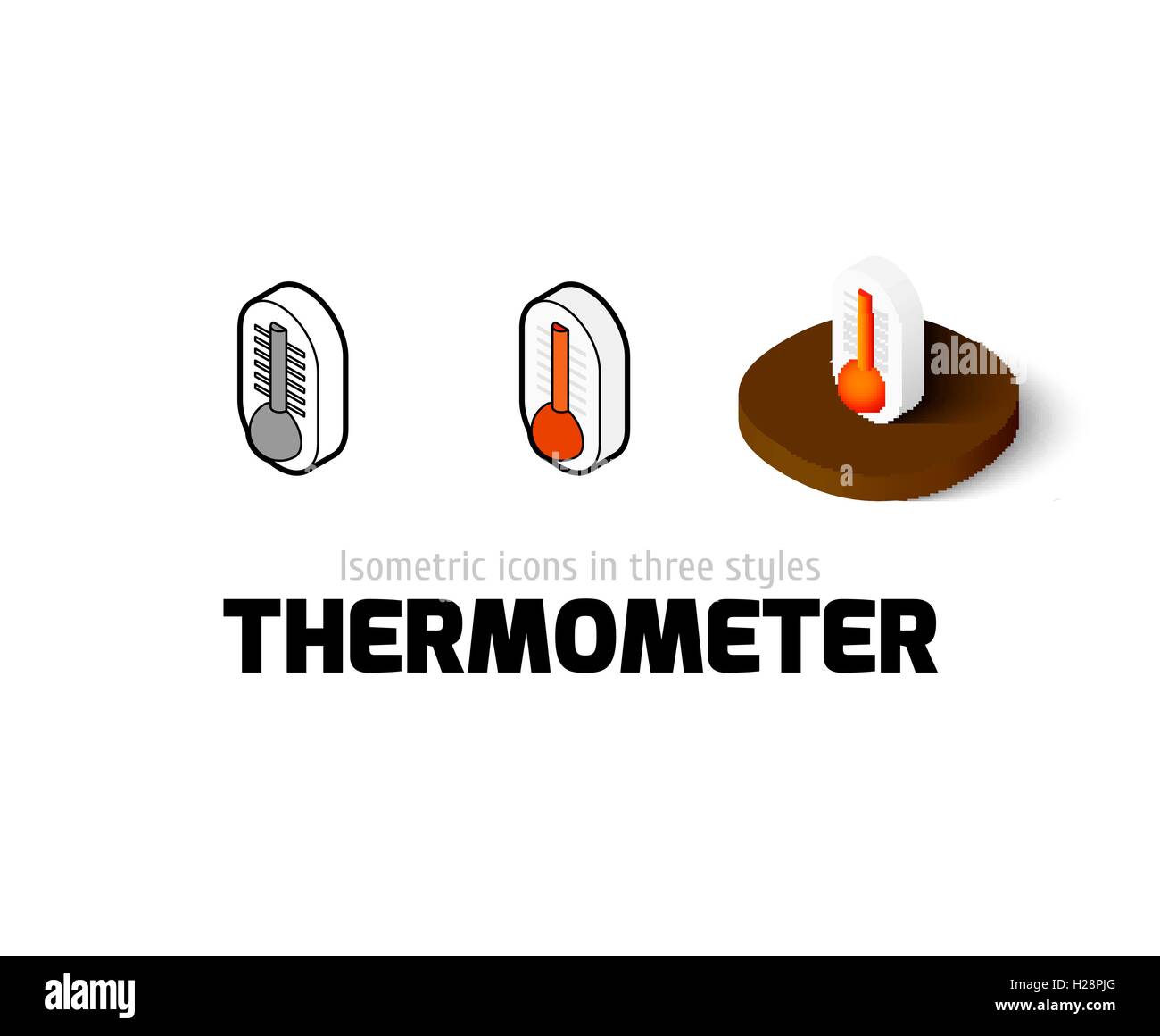 L'icône du thermomètre dans un style différent Illustration de Vecteur