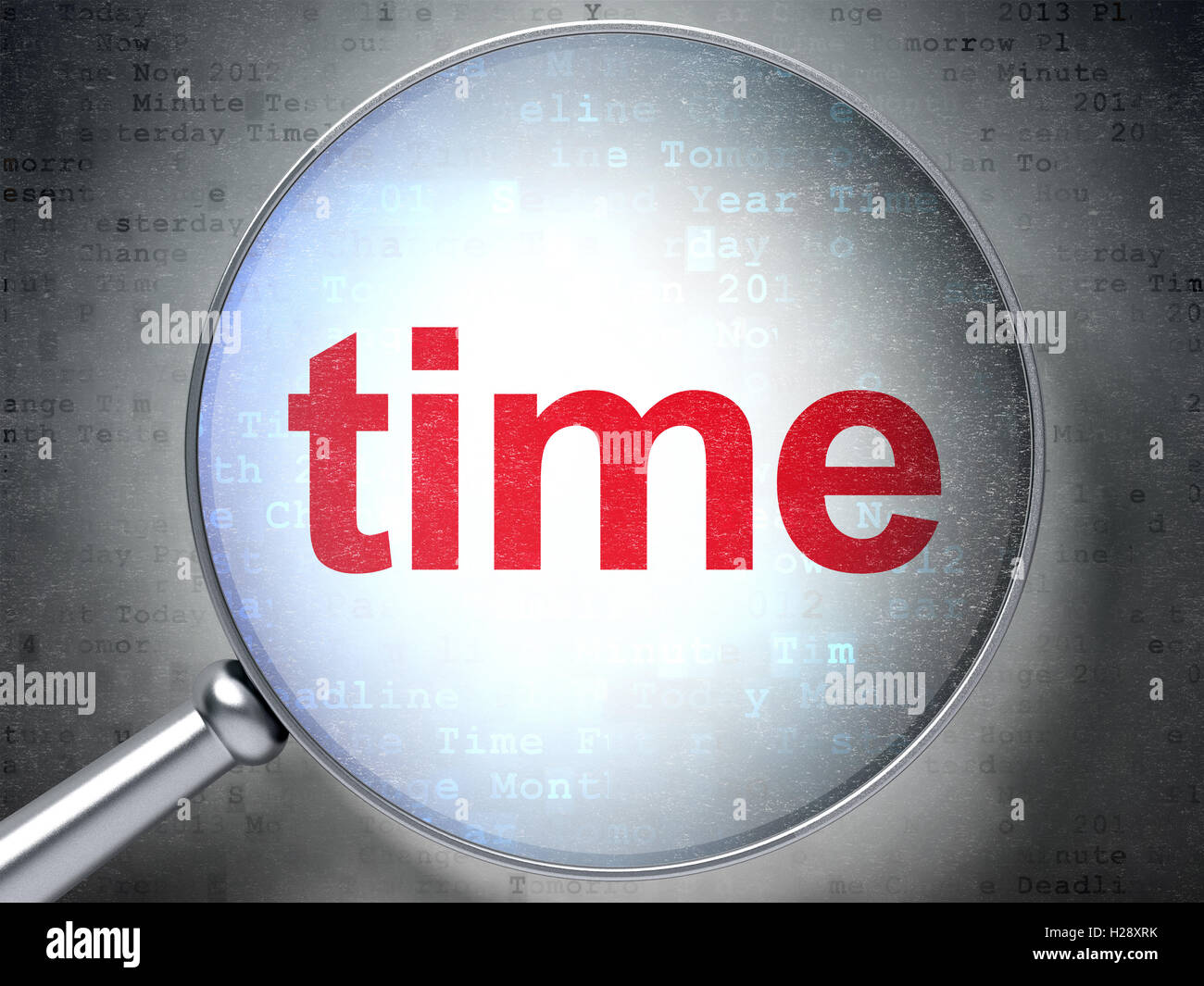 Timeline : concept de temps avec du verre optique Banque D'Images