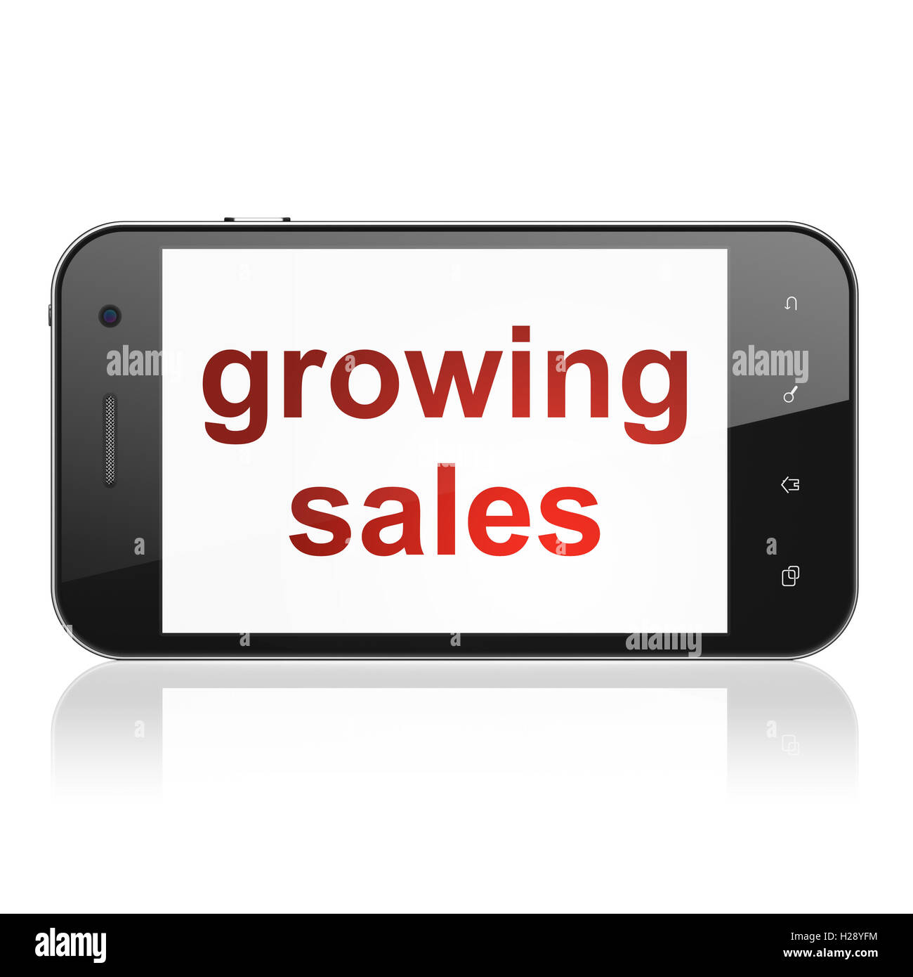 Concept d'entreprise : l'augmentation des ventes sur le smartphone. Banque D'Images