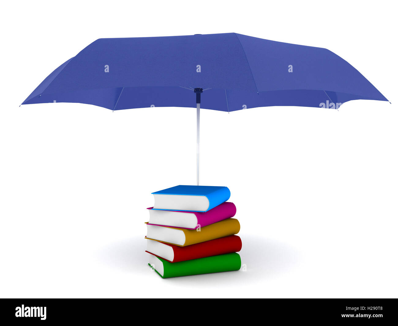 3d livres under umbrella Banque D'Images