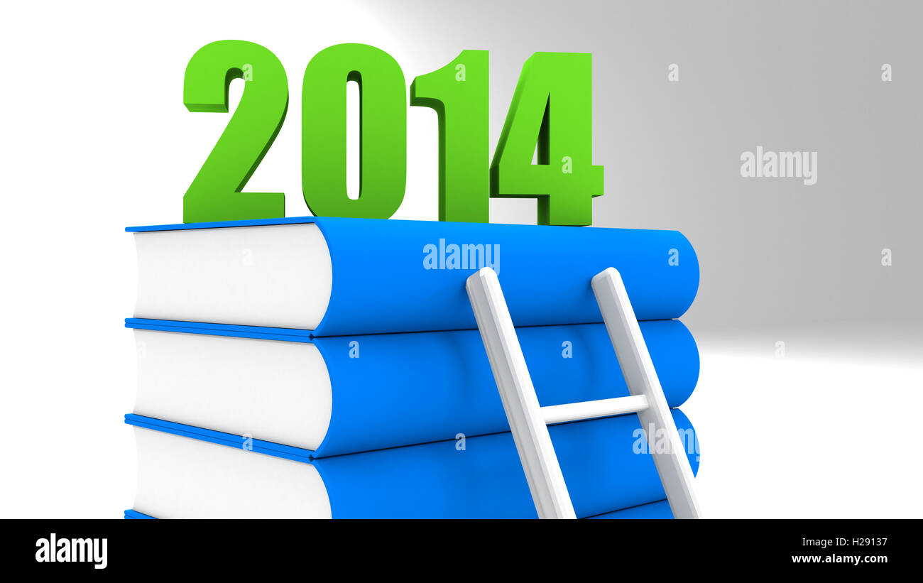 3d livres avec échelle Banque D'Images