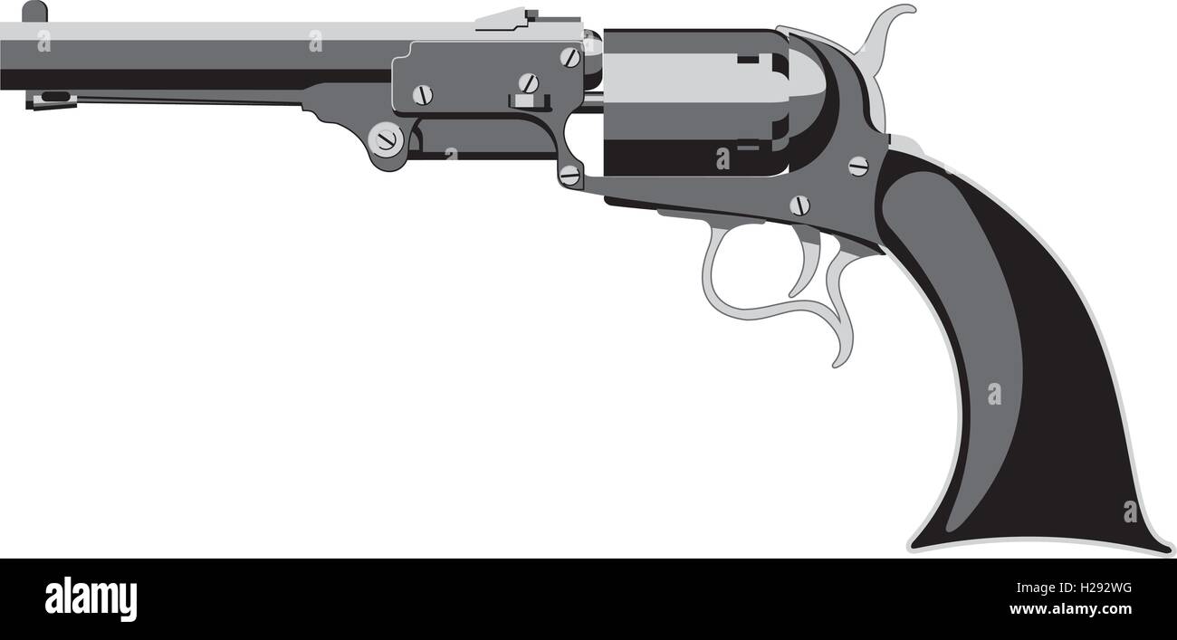 Vieux revolver Colt Illustration de Vecteur