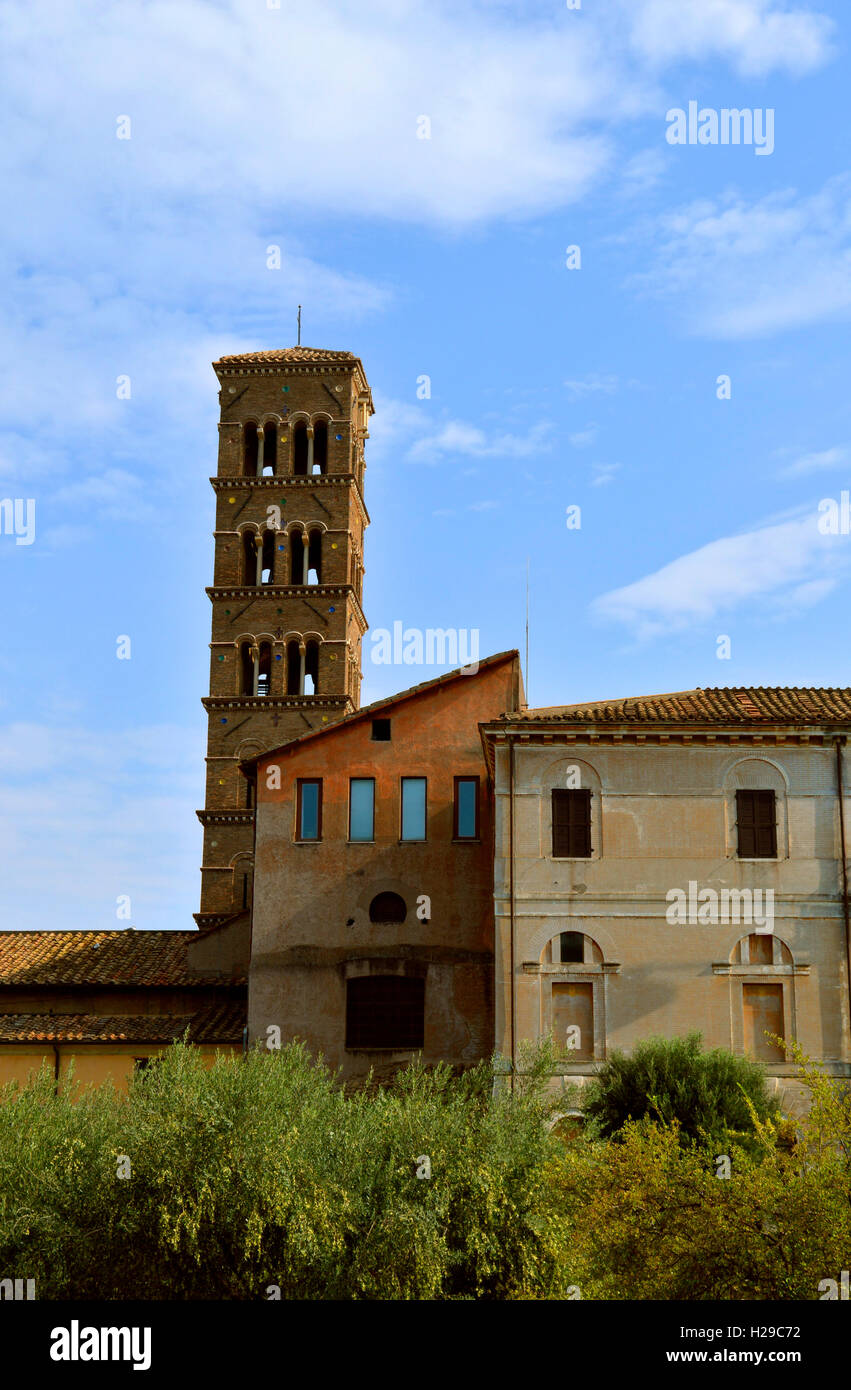 Historique La basilique Santa Francesca Romana église à Rome Banque D'Images