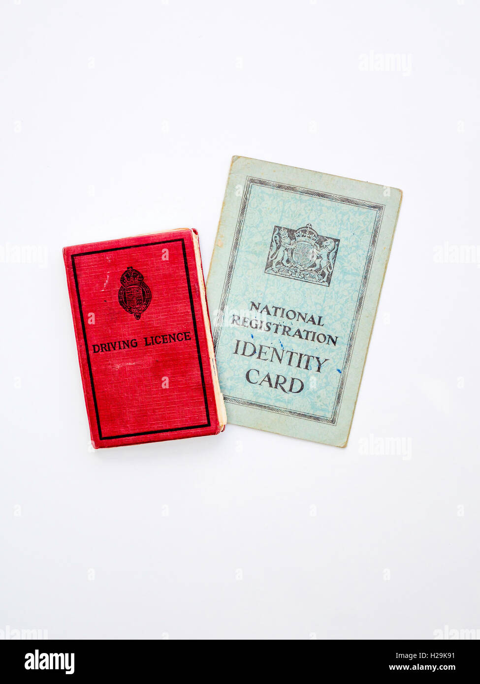 Permis de conduire au Royaume-Uni et de carte nationale d'identité délivrés dans la deuxième guerre mondiale 1940 Banque D'Images