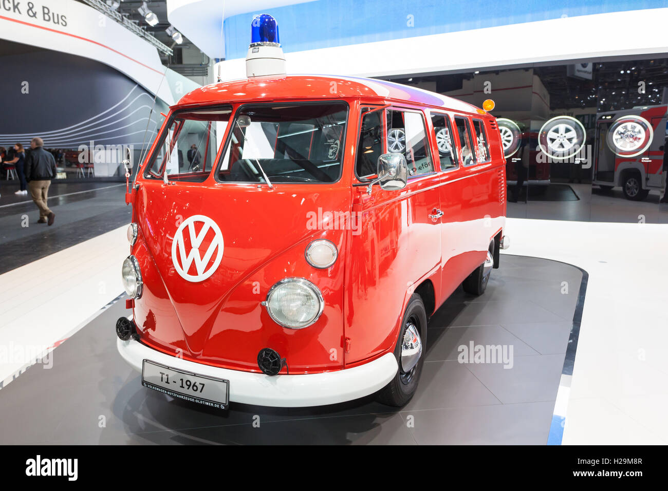 Volkswagen T1 Historique fire brigade van Banque D'Images