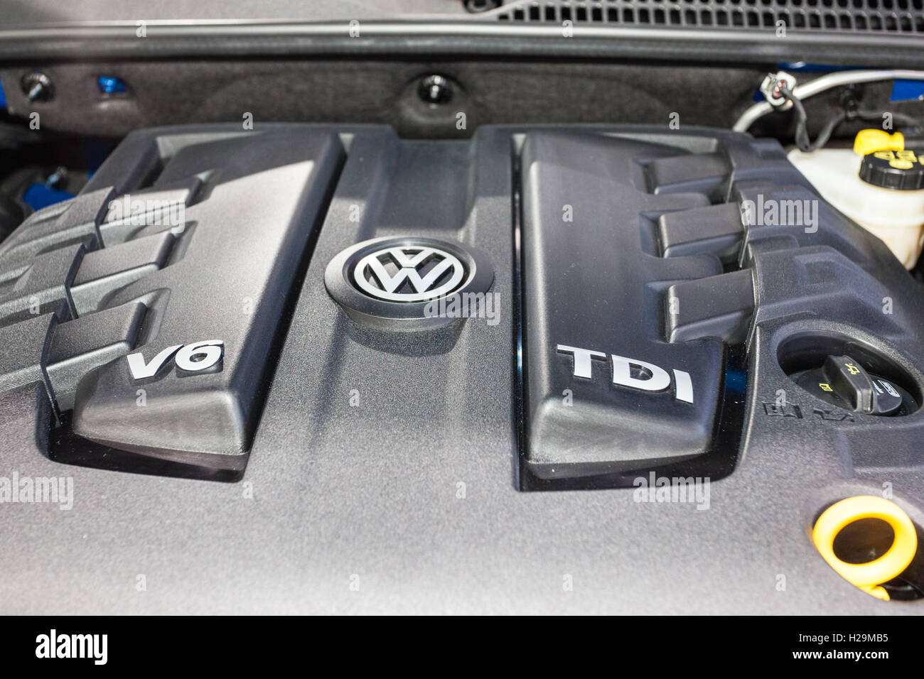 Nouvelle Volkswagen V6 moteur Diesel TDI à l'IAA 2016 à Hanovre, Allemagne Banque D'Images