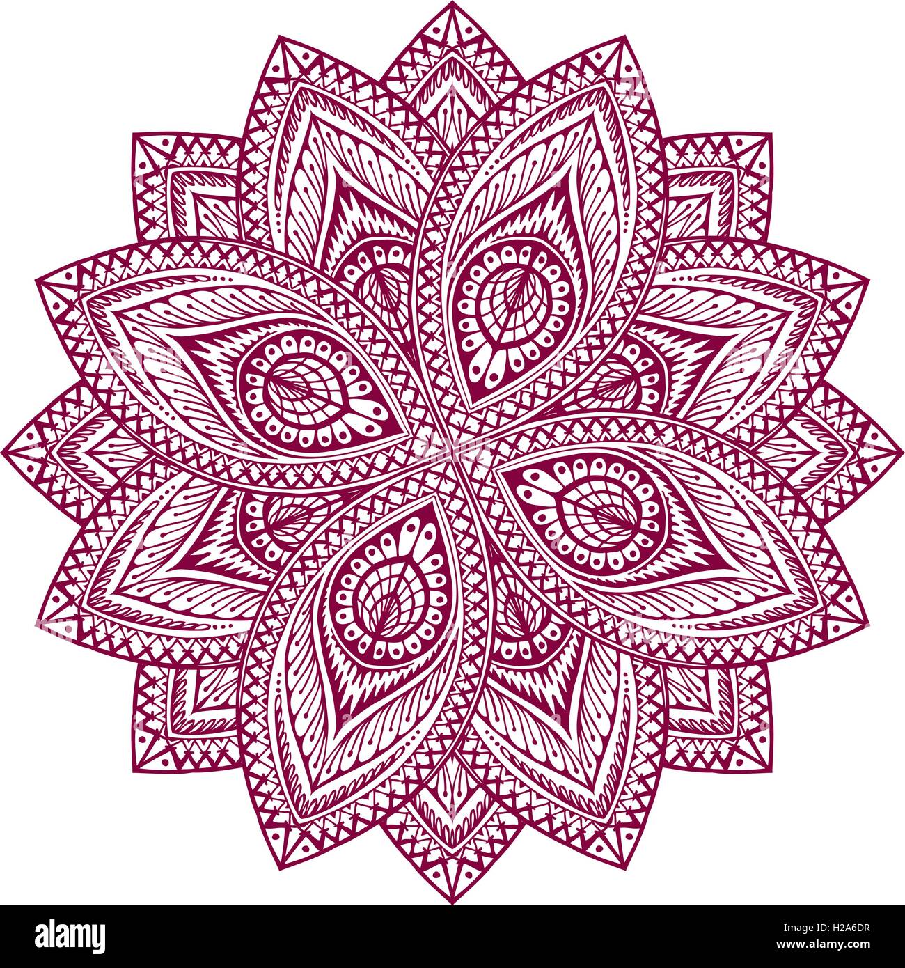 Mandala. Motif floral décoratif. Vector illustration de style ethnique Illustration de Vecteur