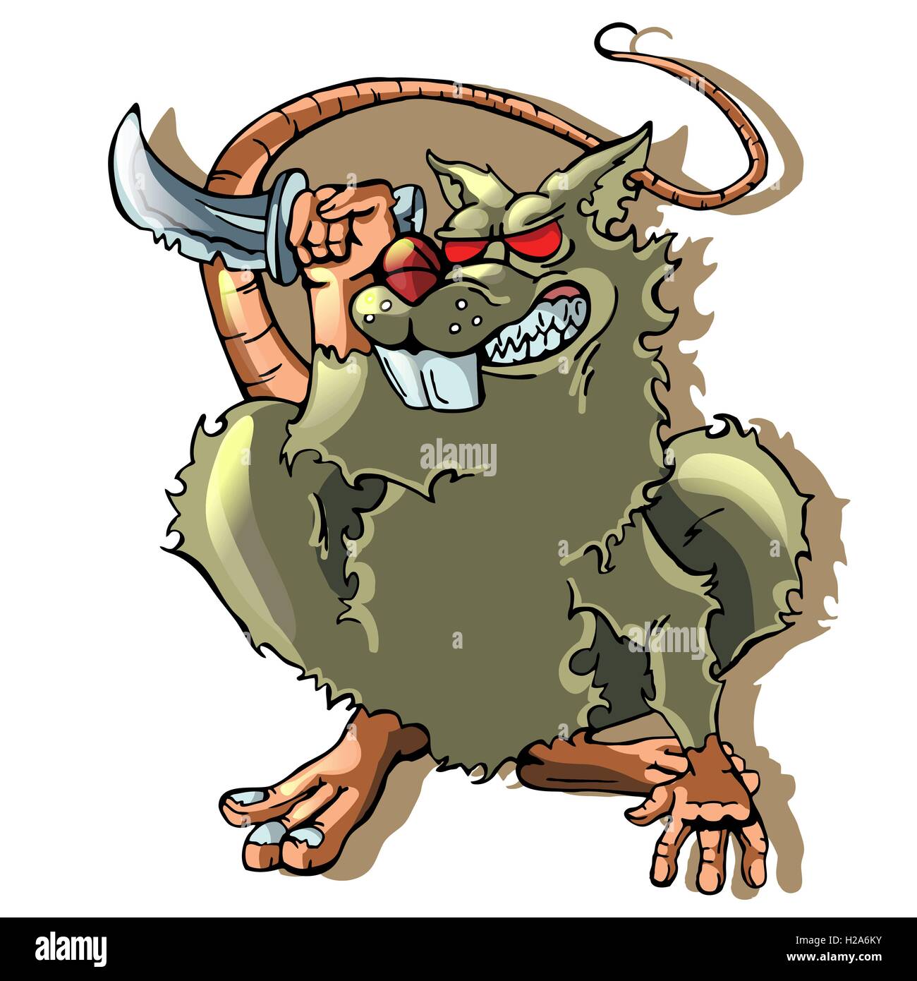 Rat blanc caricature sur backgraund. vector illustration Illustration de Vecteur