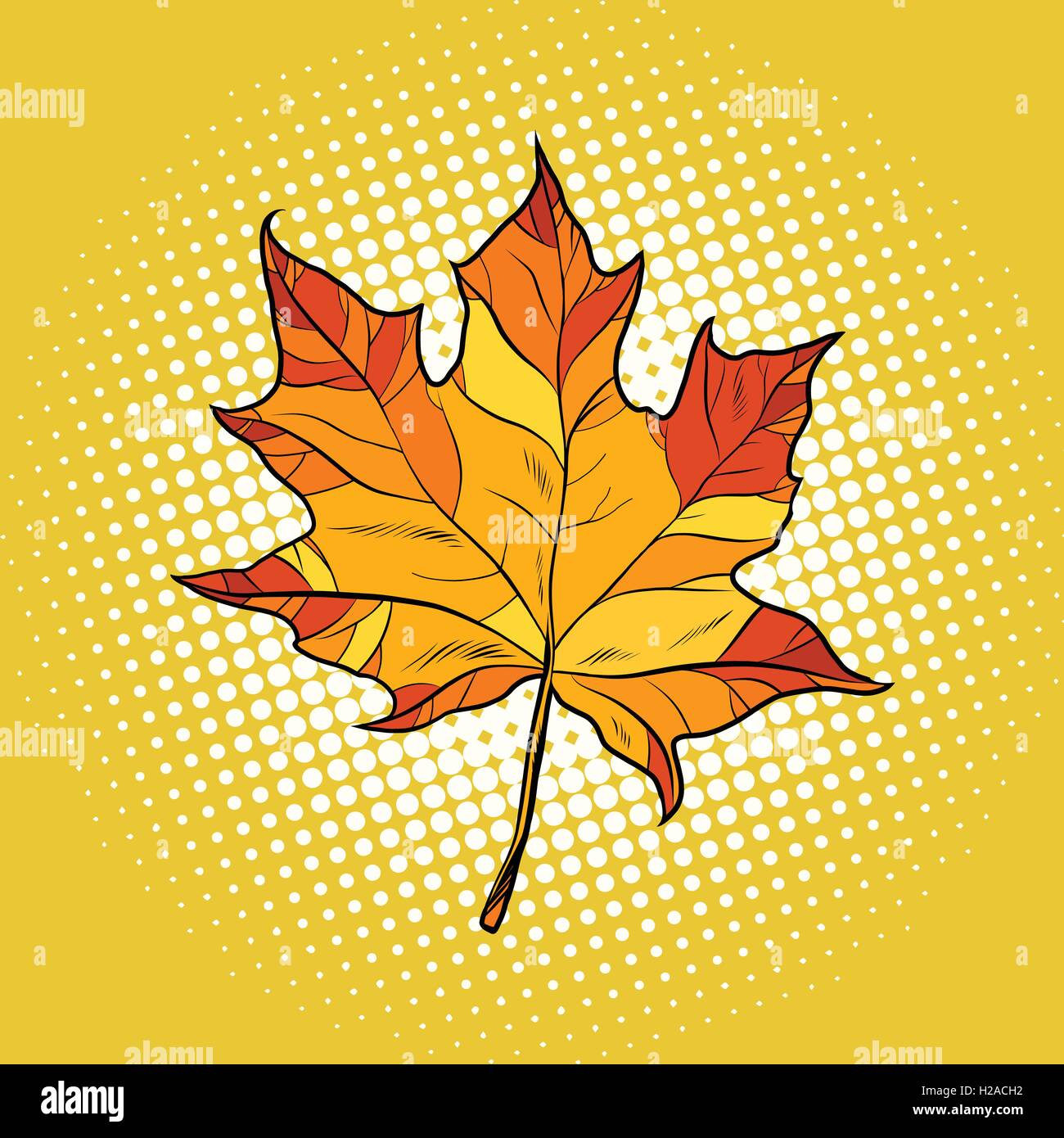 Feuille d'érable rouge en automne Illustration de Vecteur