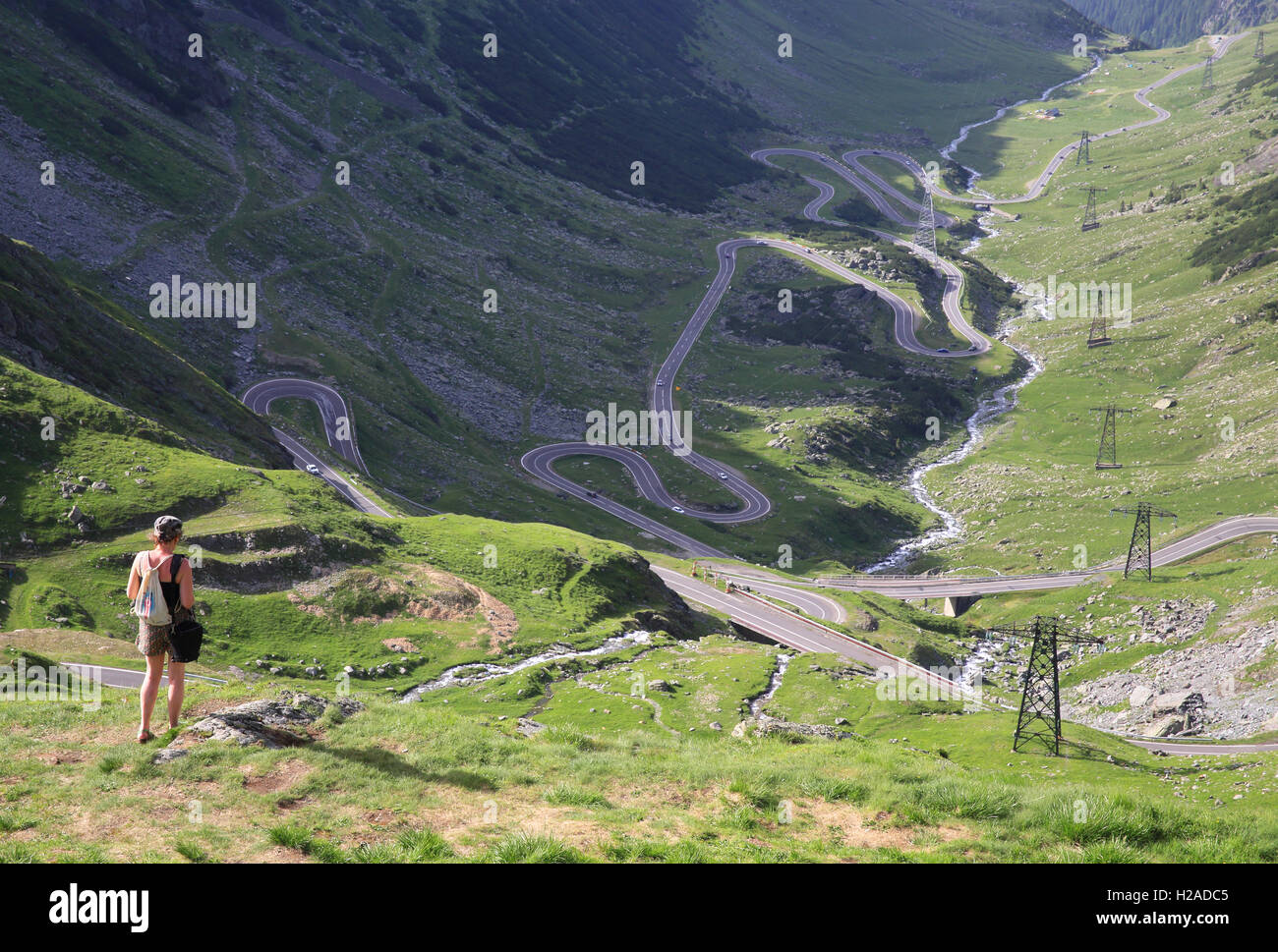 La spectaculaire route Transfagarasan dans les montagnes de Fagaras en Transylvanie, Roumanie, Europe de l'Est Banque D'Images