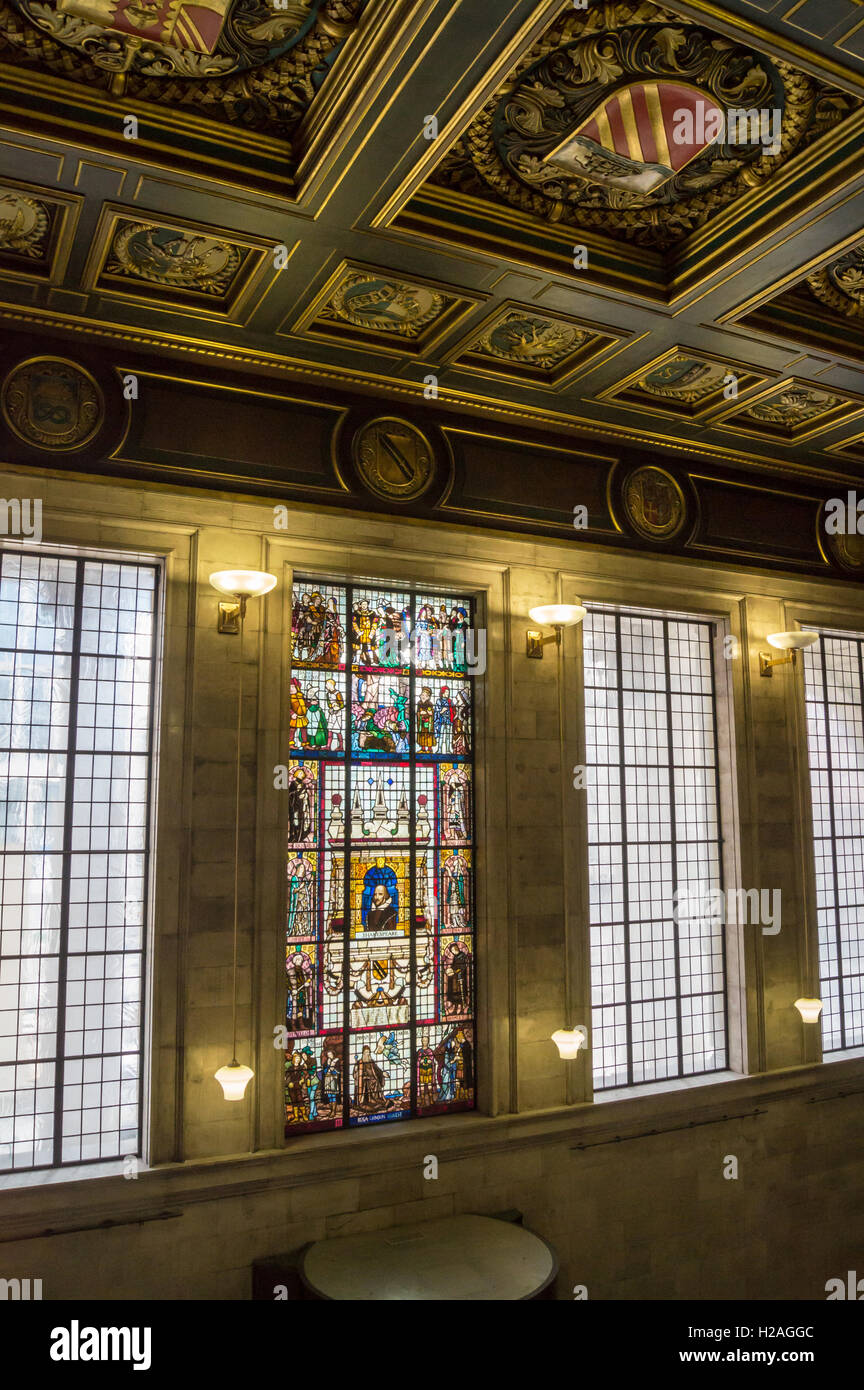 L'intérieur de la bibliothèque centrale de Manchester par E. Vincent Harris, 1930-1934, Manchester, Angleterre Banque D'Images