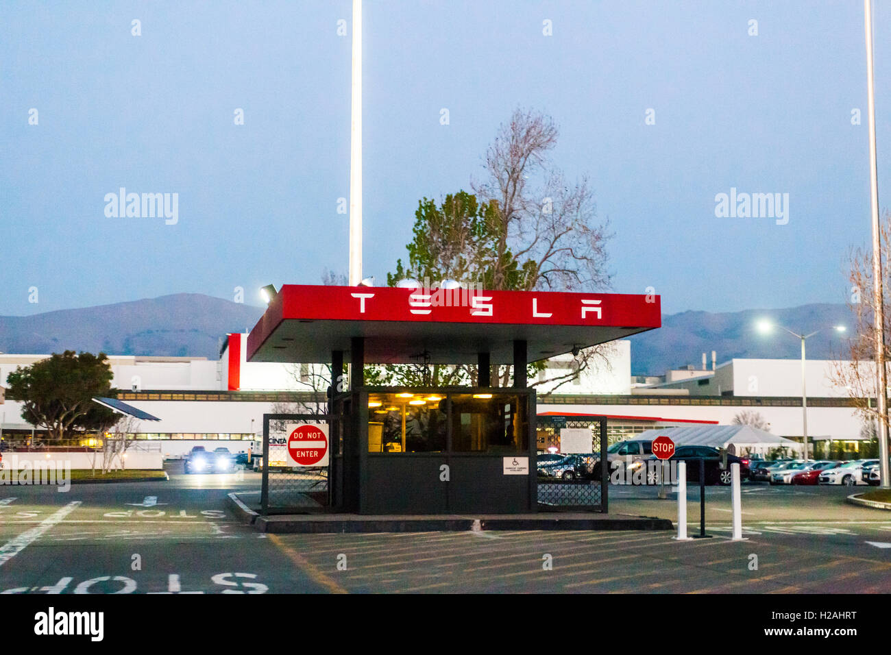 L'usine Tesla de Fremont en Californie USA Banque D'Images