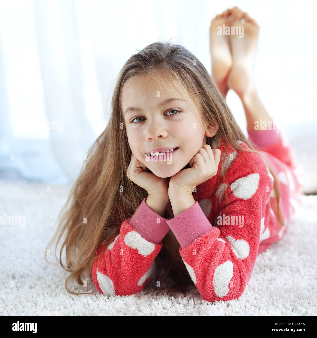 En pyjama enfant Banque D'Images