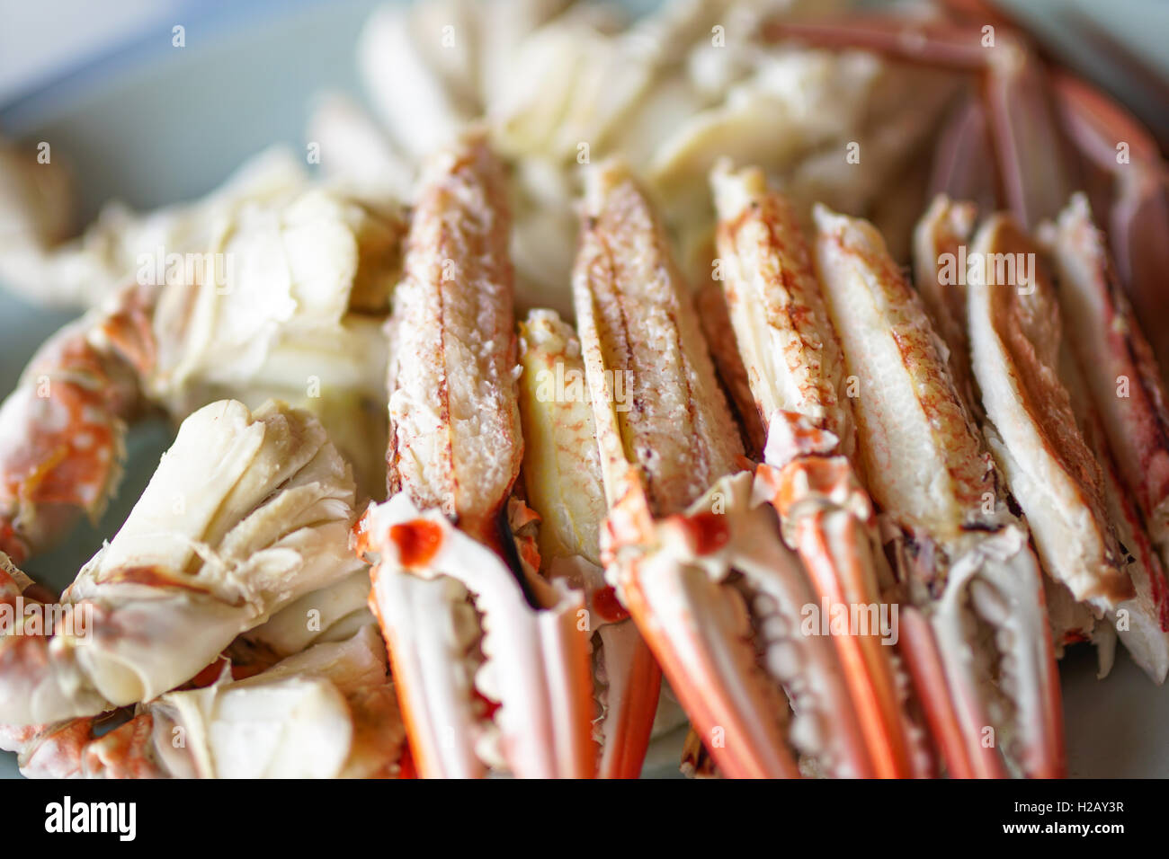 Pattes de crabe bleu à la vapeur Banque D'Images