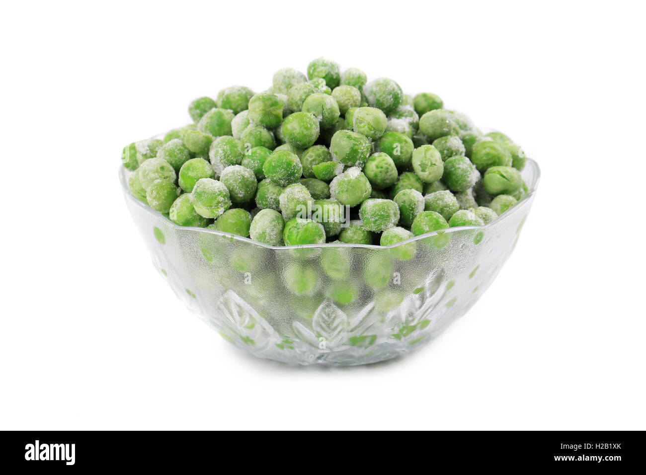 Green pois congelés. Banque D'Images