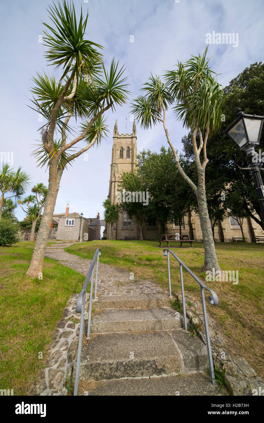 Jardin de l'église St Mary, Penzance Cornwall England UK. Banque D'Images