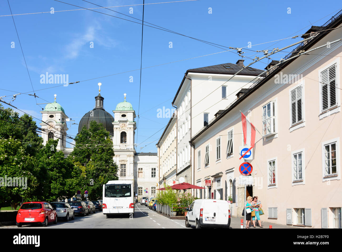 Salzbourg : square Makartplatz, Trinity Church, , Salzbourg, Autriche Banque D'Images