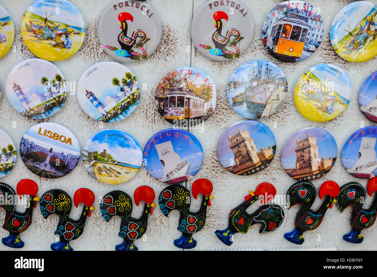 Cascais Lisbonne Portugal insignes souvenirs Banque D'Images