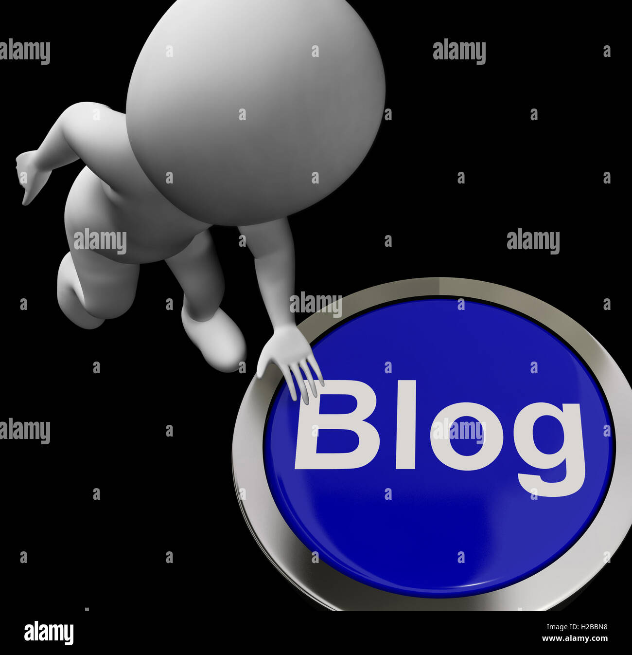 Bouton Blog signifie que l'information ou exprimer des idées en ligne Banque D'Images