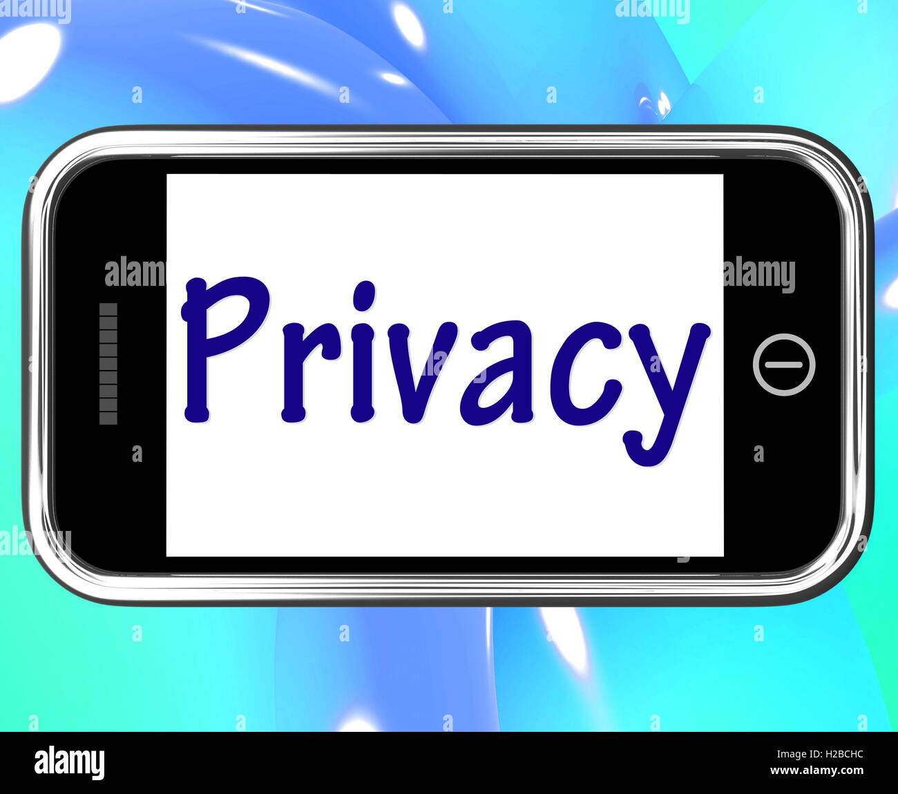 Smartphone affiche des renseignements personnels Protection des renseignements confidentiels Banque D'Images