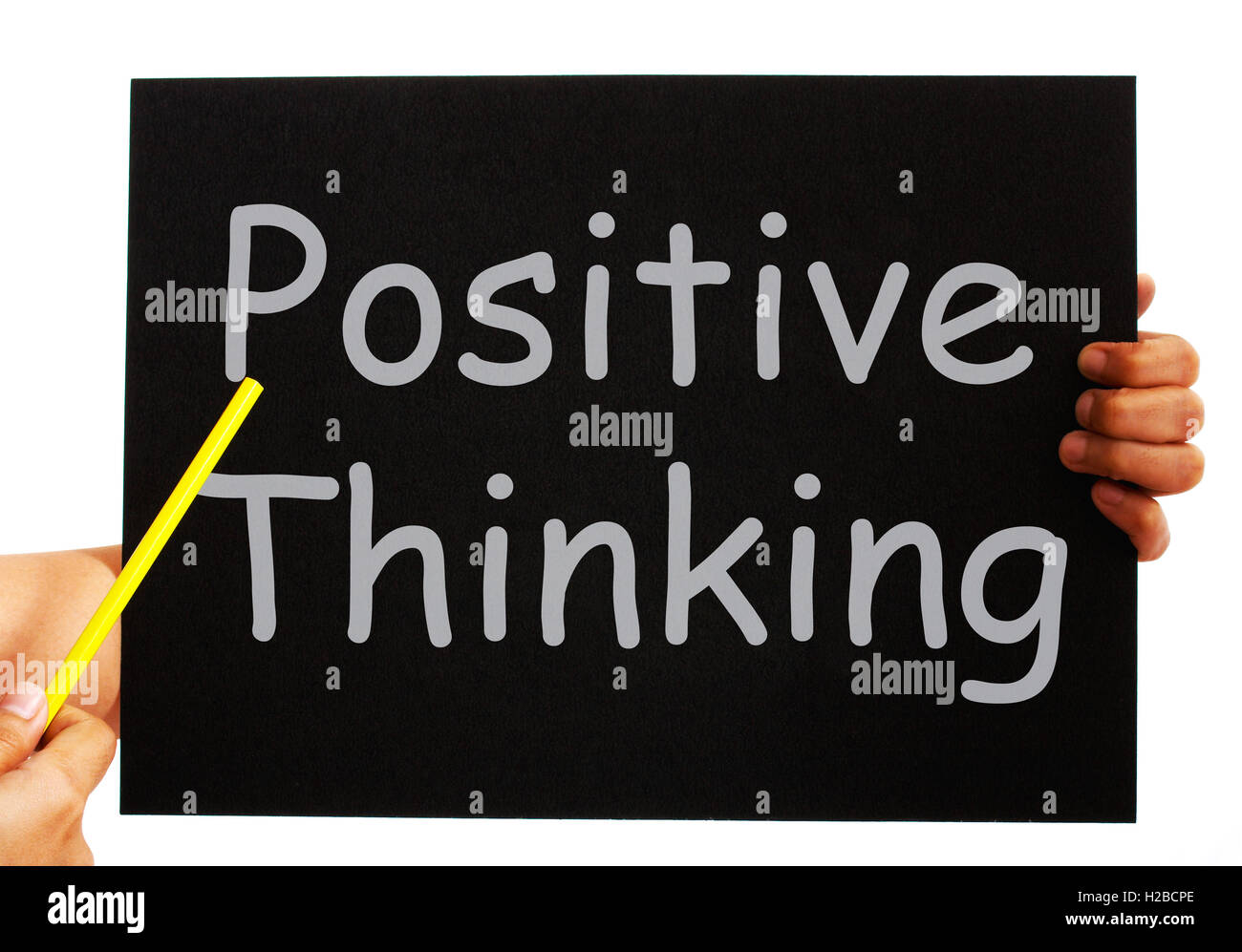 La pensée positive Tableau noir montre d'optimisme et de perspectives claires Banque D'Images