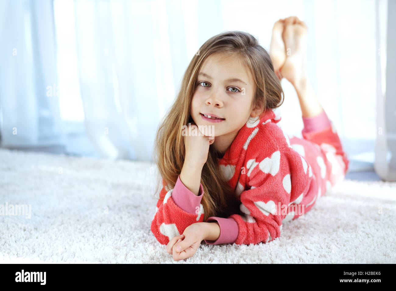 En pyjama enfant Banque D'Images