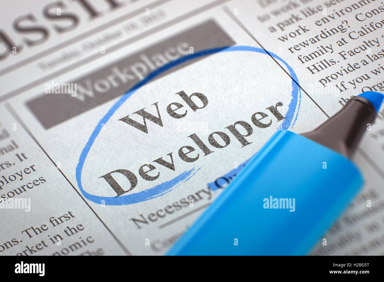 Nous recrutons développeur Web. 3D. Banque D'Images