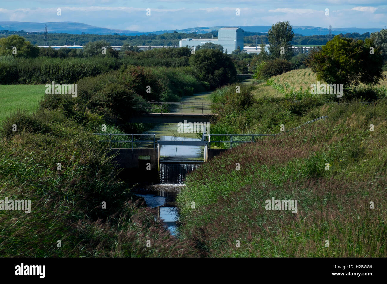 Reen Drainage et power station, Gwent, Newport, Pays de Galles, Royaume-Uni Banque D'Images
