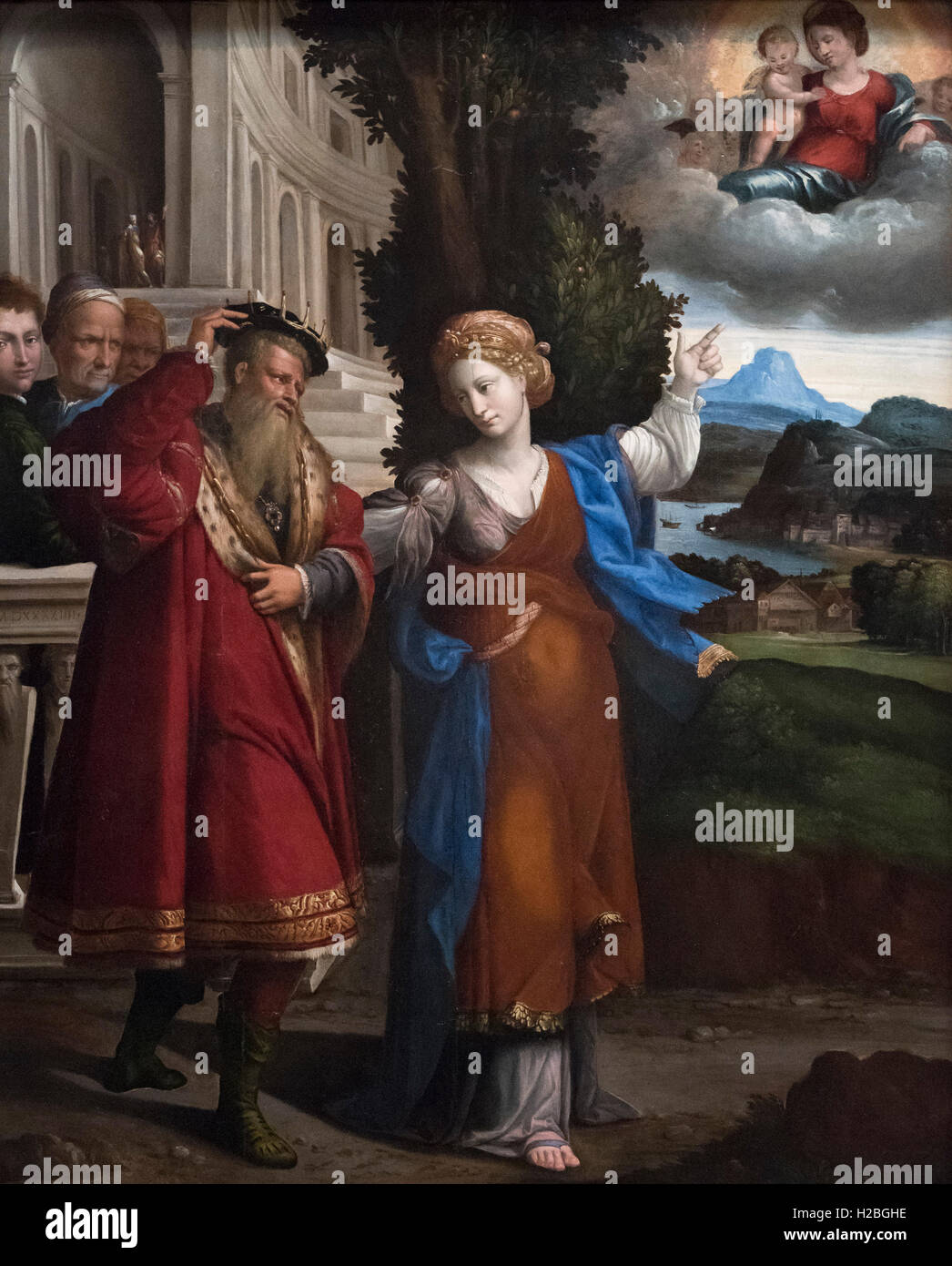 Il Garofalo (1481-1559), l'apparition de la Vierge à l'empereur Auguste et la Sibylle (1544). Pinacoteca Vaticana, Rome. Banque D'Images
