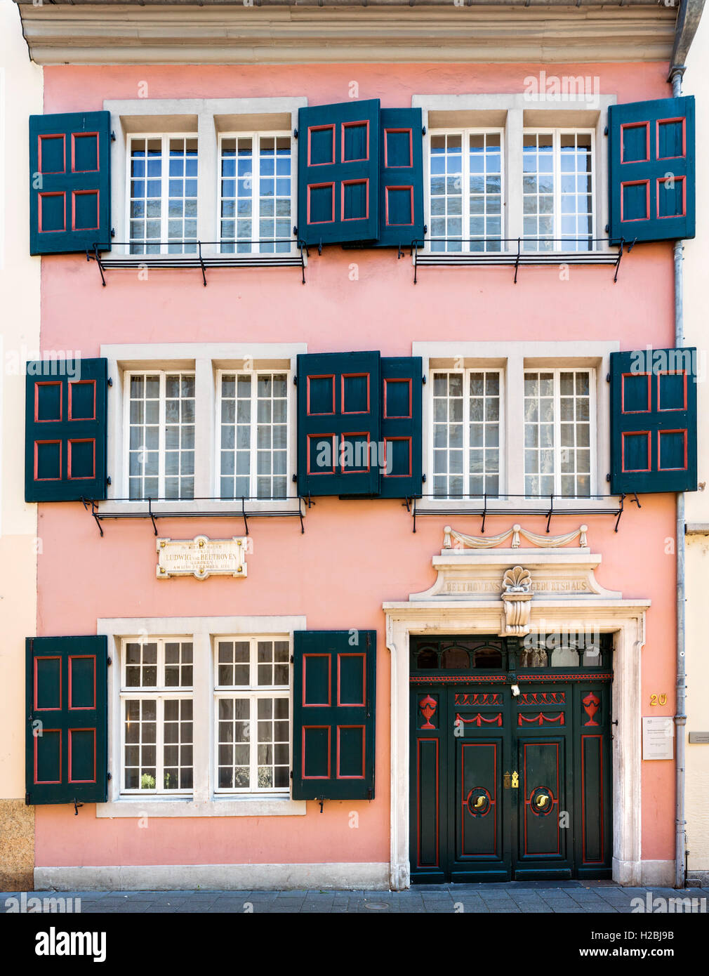 La maison de Beethoven (Beethoven-Haus), la maison natale de Ludwig van Beethoven sur Rheinallee 40, Bonn, Allemagne Banque D'Images