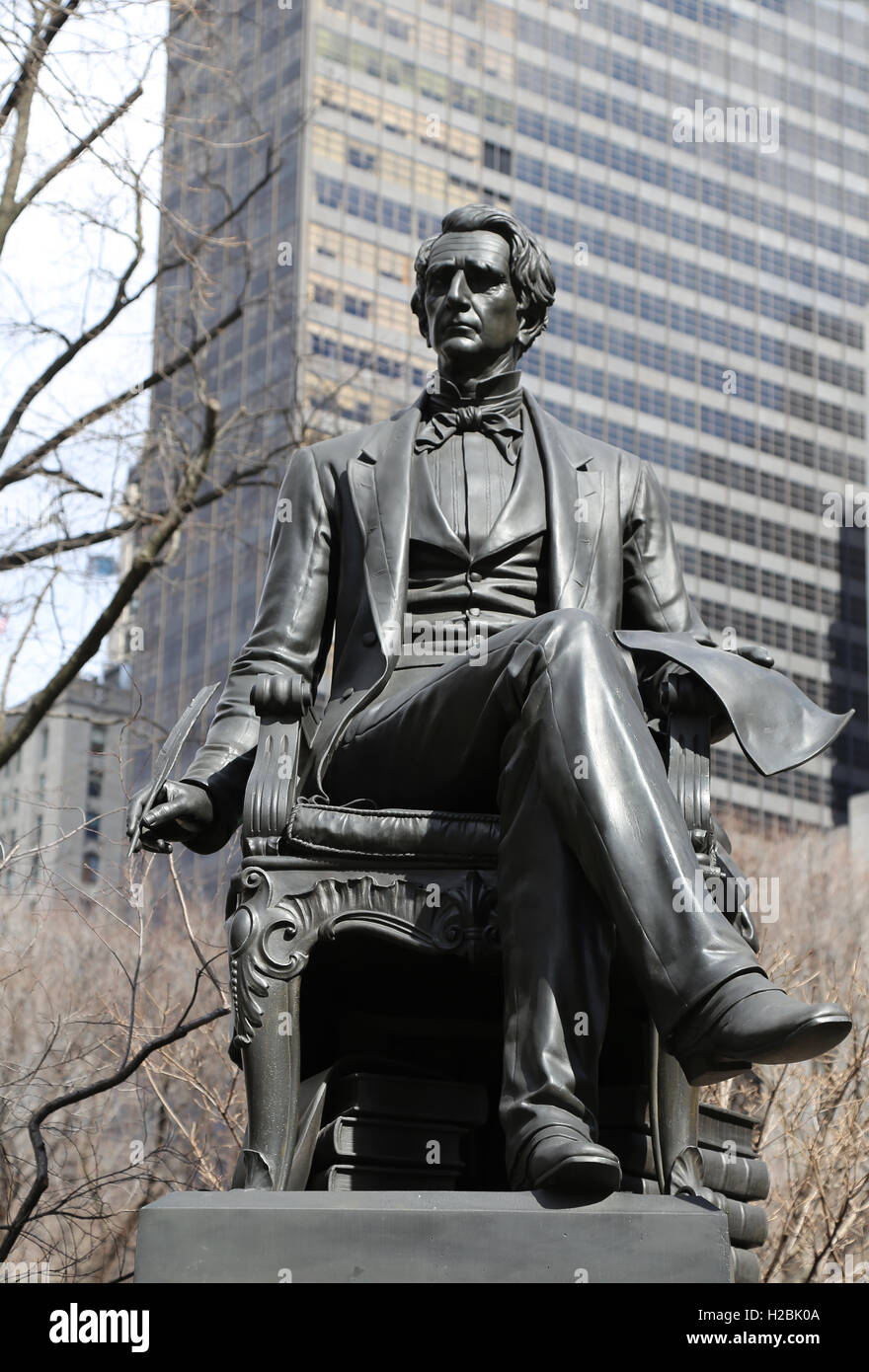Statue de l'homme d'état américain William Henry Seward (1801-1872) par Randolph Rogers (1825-1892). Madison Square Park. New York. Usa Banque D'Images