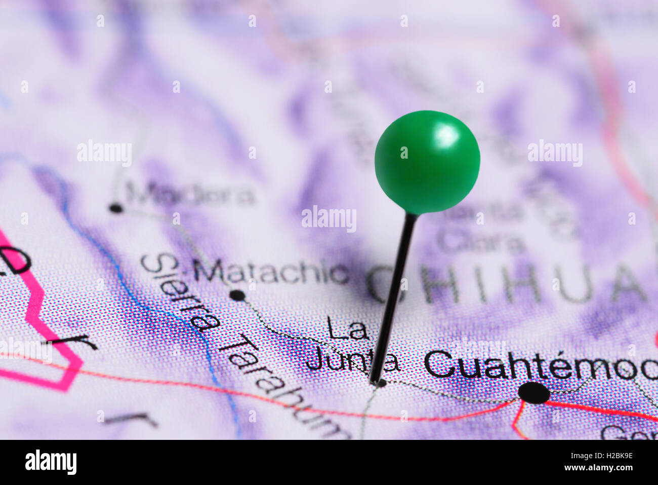 La Junta sur une carte du Mexique Banque D'Images