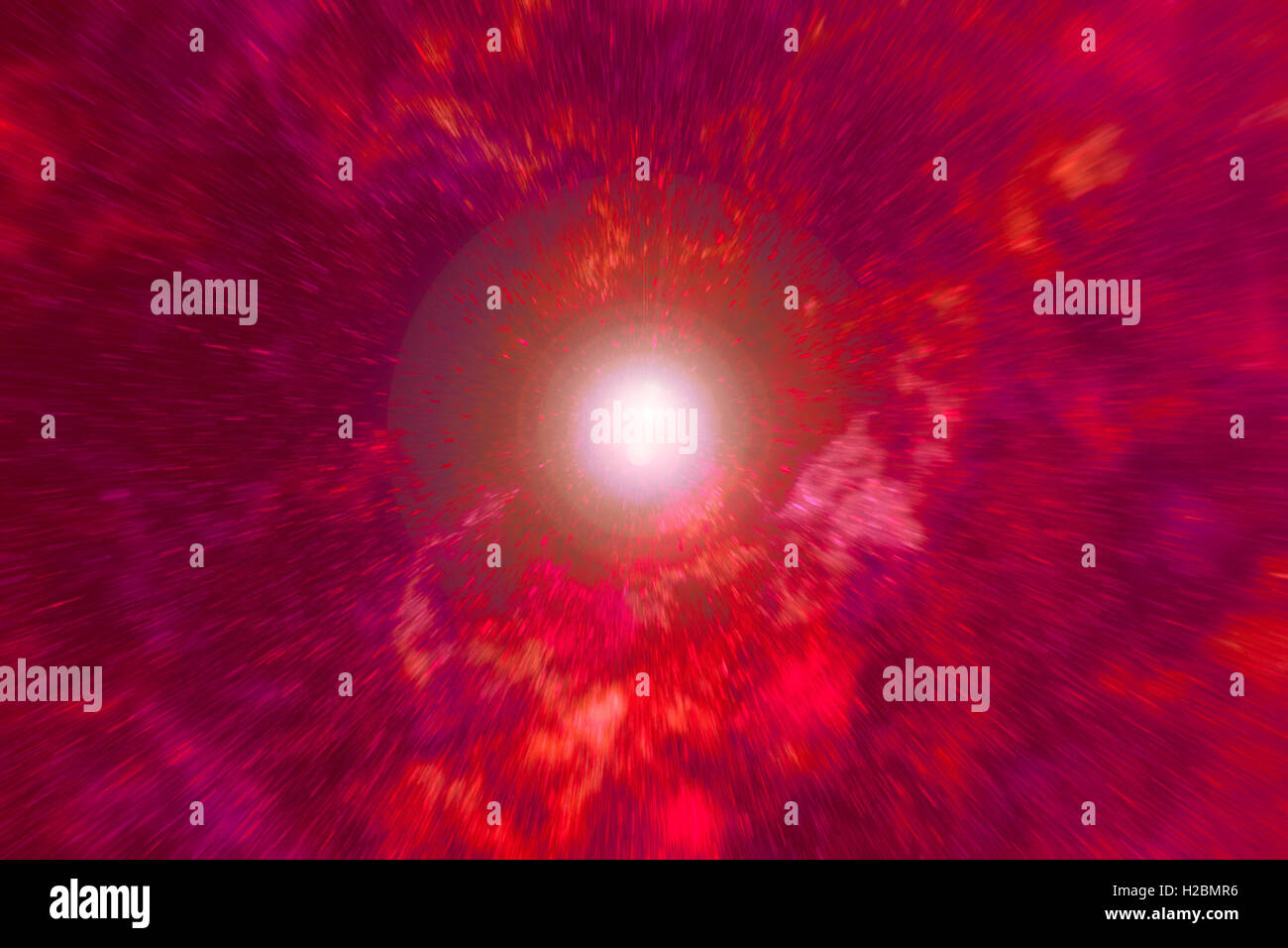 Résumé fond texture pattern avec vue artistique sur l'explosion de supernova en rouge. Banque D'Images