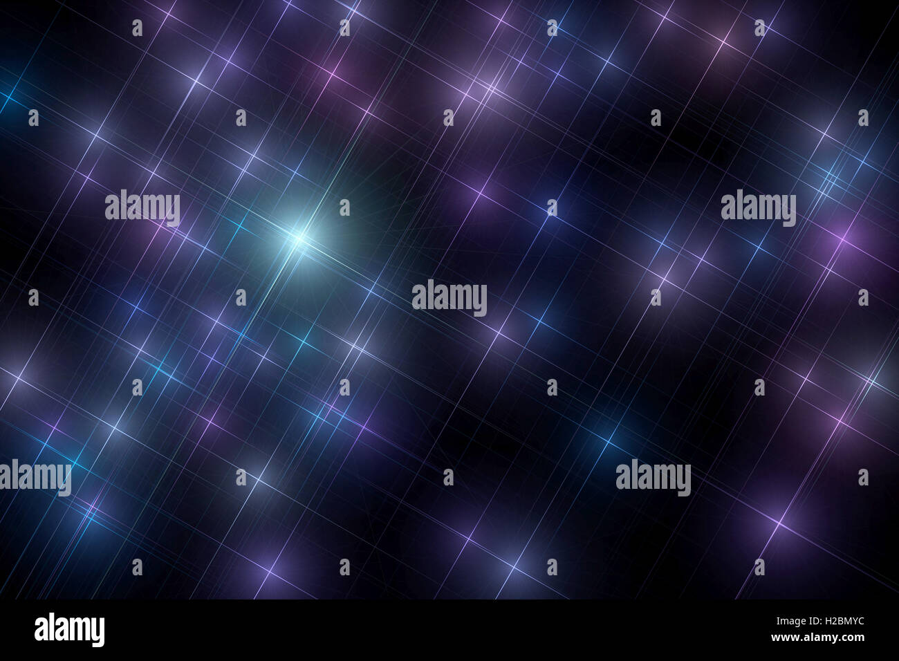 Résumé fond étoilé sombre composé d'étoiles multicolores. Banque D'Images