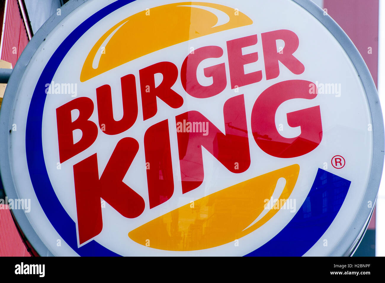 Burger King signe. Banque D'Images